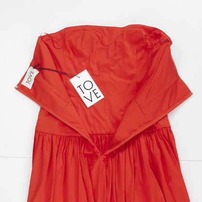 TOVE Womens Lauryn Strapless Red Midi Dress Sweetheart Neckline Size 40 RRP 635 — View 11