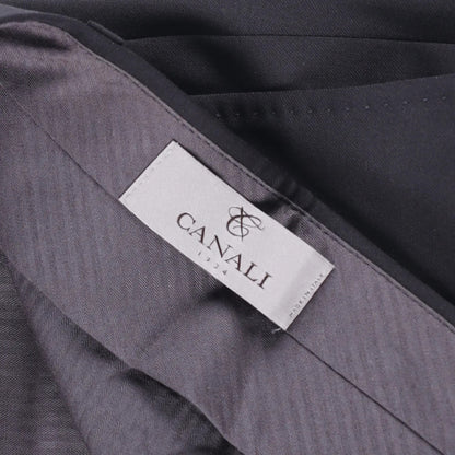 CANALI Mens Pleated Dress Trousers Wool Black Regular Fit Size 8 R RRP 300 — View 7