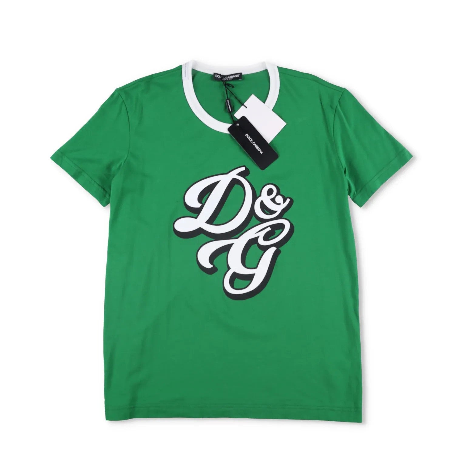 DOLCE & GABBANA Mens T-Shirt Cotton Green Crew Neck Short Sleeve Size 42 RRP 225 — View 5