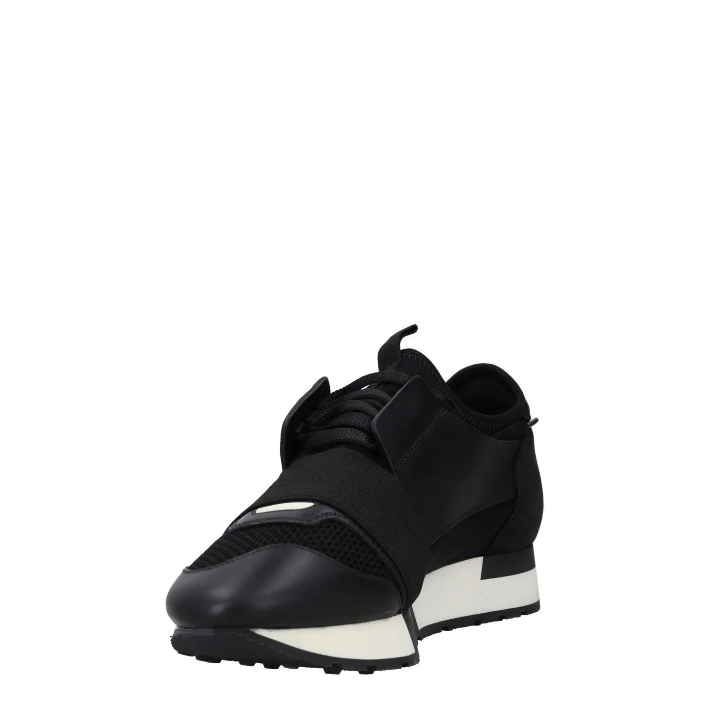 BALENCIAGA Womens Trainers Black White Leather Low Top Lace Up UK 4 RRP 495 — View 3