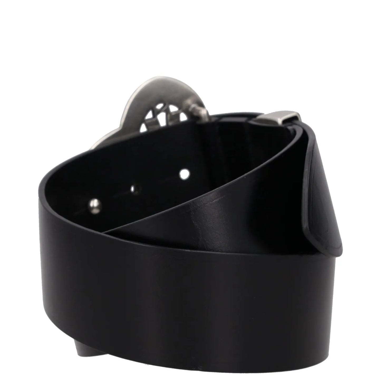 Isabel Marant Womens Black Leather Belt Stylish Silver Buckle Size 75 RRP 320 — View 4