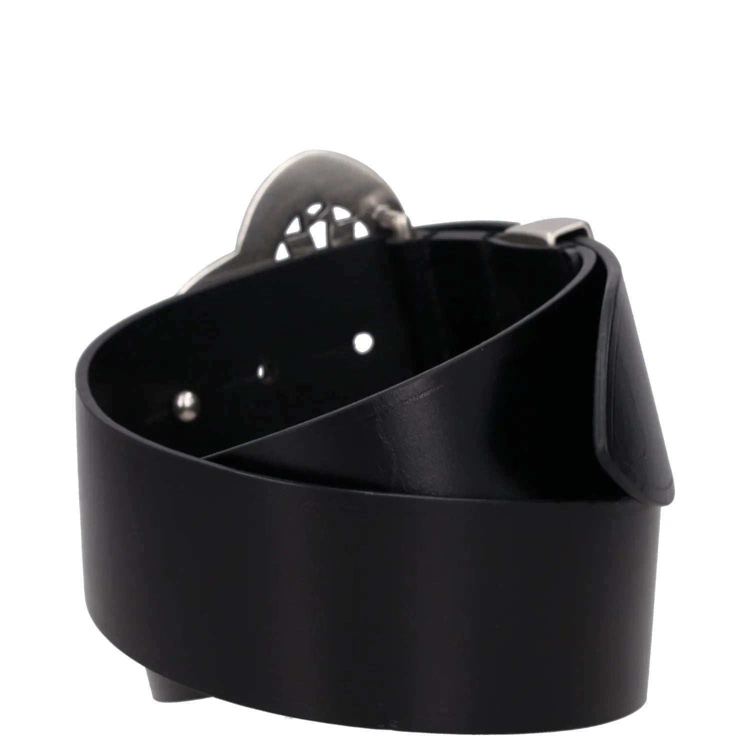 Isabel Marant Womens Black Leather Belt Stylish Silver Buckle Size 75 RRP 320 — View 4
