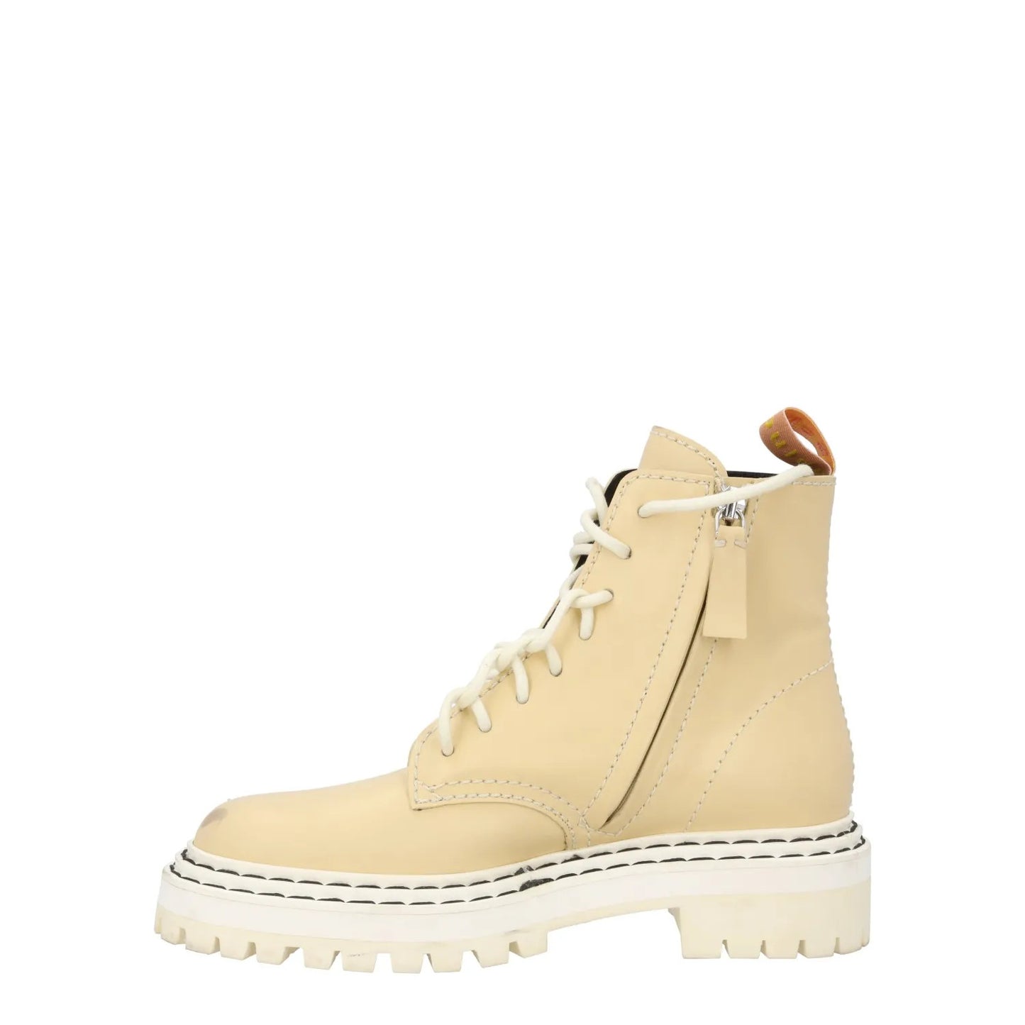 PROENZA SCHOULER Womens Beige Leather Flat Heel Ankle Combat Boots UK 3 RRP 795 — View 4