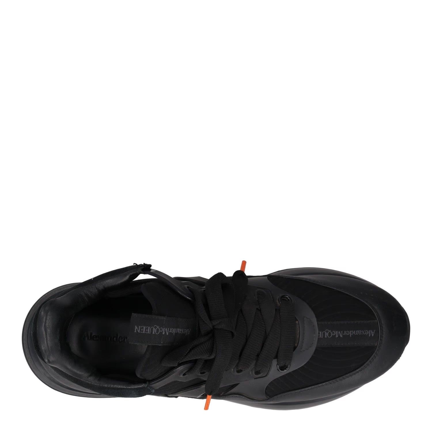 ALEXANDER MCQUEEN Mens Trainers Black Leather Mid Top Lace Up UK 7 RRP 590 — View 7
