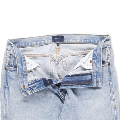 KHAITE Womens Straight Denim Jeans Light Wash Blue Button Comfort Size 28 RRP450 — View 7