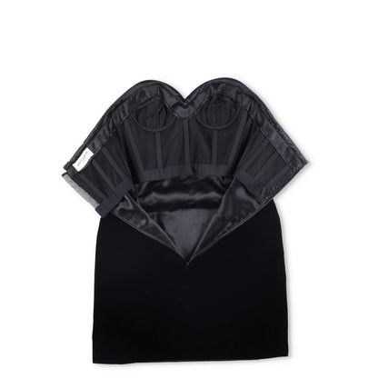 SAINT LAURENT Womens Dress Mini Black Sweetheart Neck Diamante Velvet 34 RRP2840 — View 6