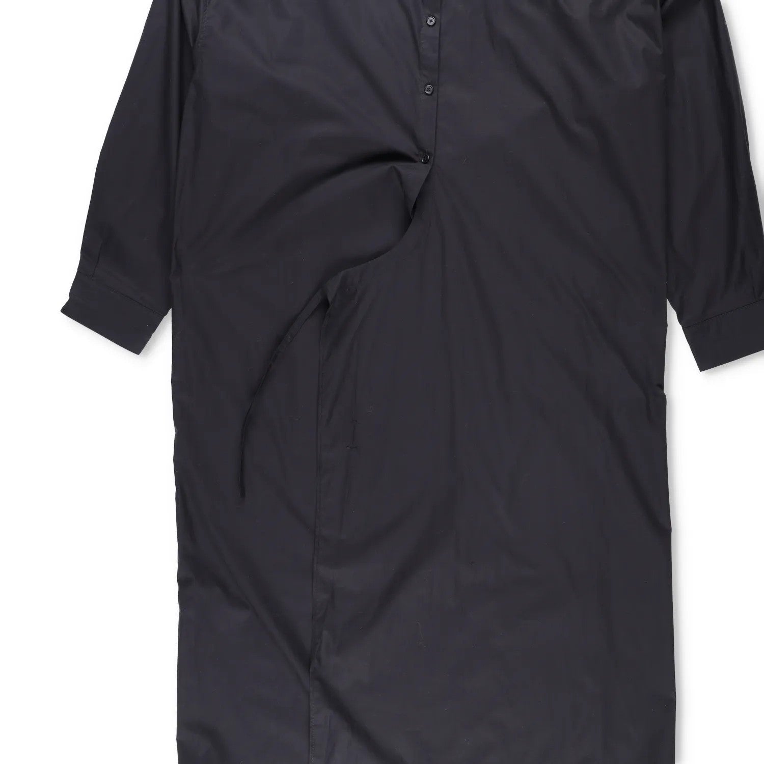 LEMAIRE Women Midi Dress High Neck Long Sleeve Side Wrap Detail Cotton 42 RRP440 — View 4