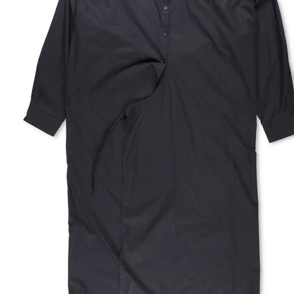 LEMAIRE Women Midi Dress High Neck Long Sleeve Side Wrap Detail Cotton 42 RRP440 — View 4