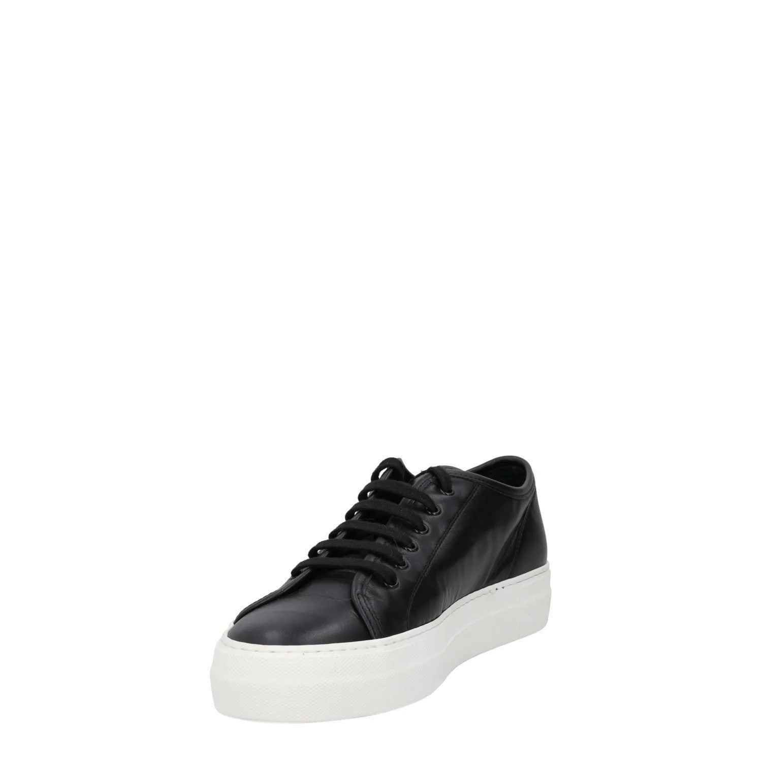 COMMON PROJECTS Womens Trainers Black Leather White Low Top Lace Up UK 4 RRP 395 — View 3