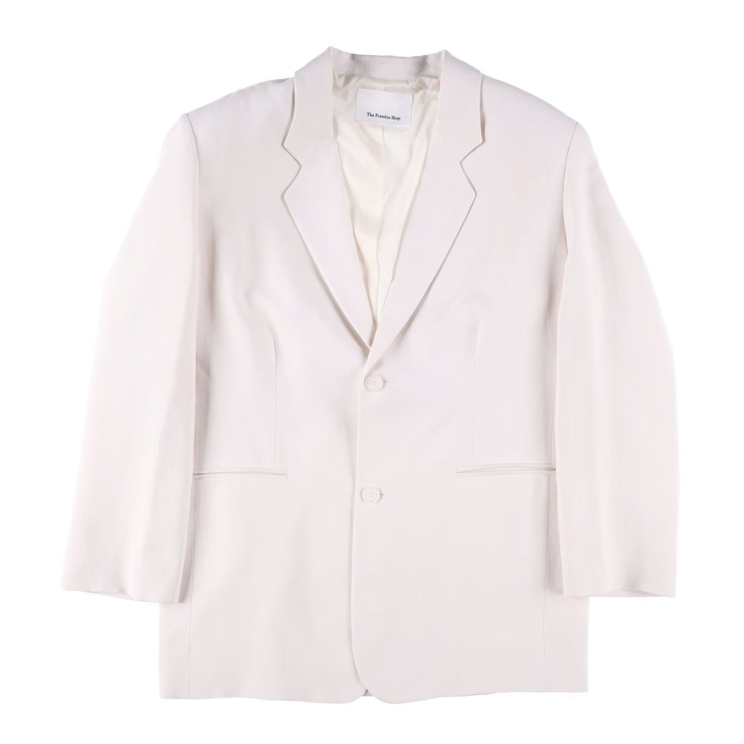 FRANKIE SHOP Womens Aiden Single Breasted Blazer Linen White Size S RRP 350