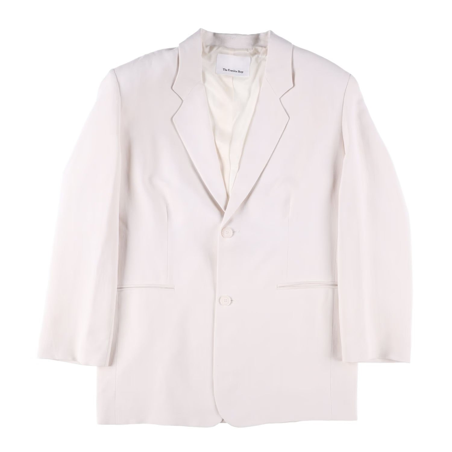 FRANKIE SHOP Womens Aiden Single Breasted Blazer Linen White Size S RRP 350