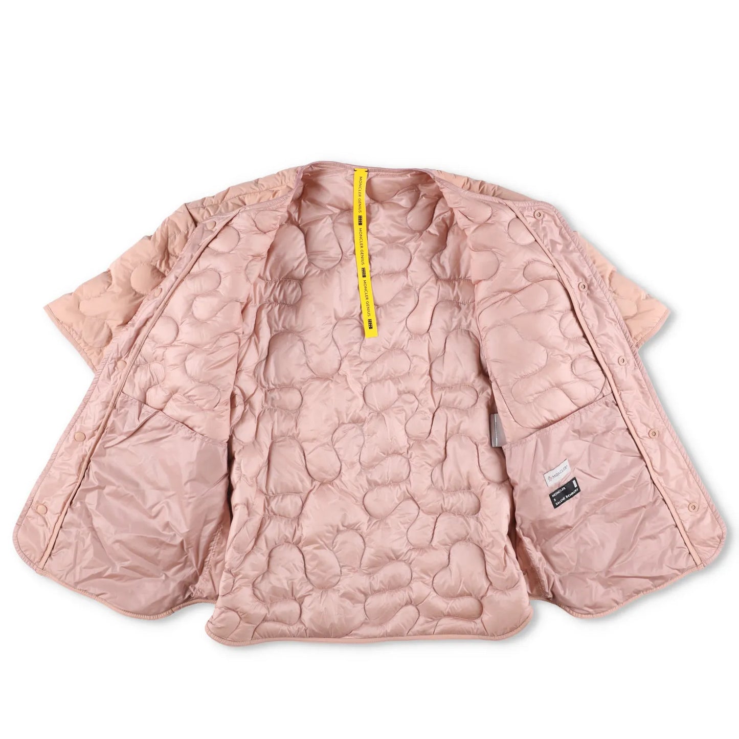 MONCLER GENIUS X Salehe Bembury Womens Shirt Jacket Quilted Crop Pink 46 RRP 735 — View 6