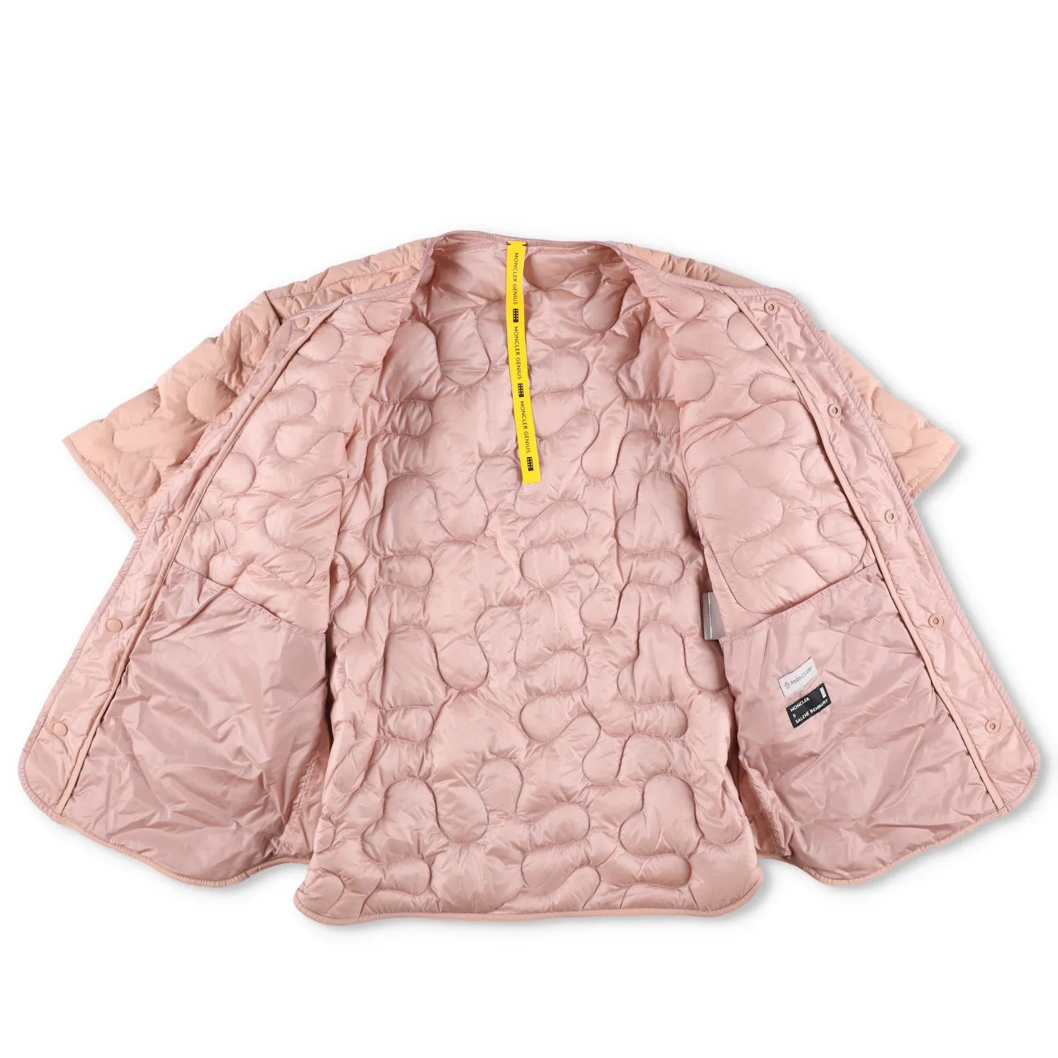 MONCLER GENIUS X Salehe Bembury Womens Shirt Jacket Quilted Crop Pink 46 RRP 735 — View 6