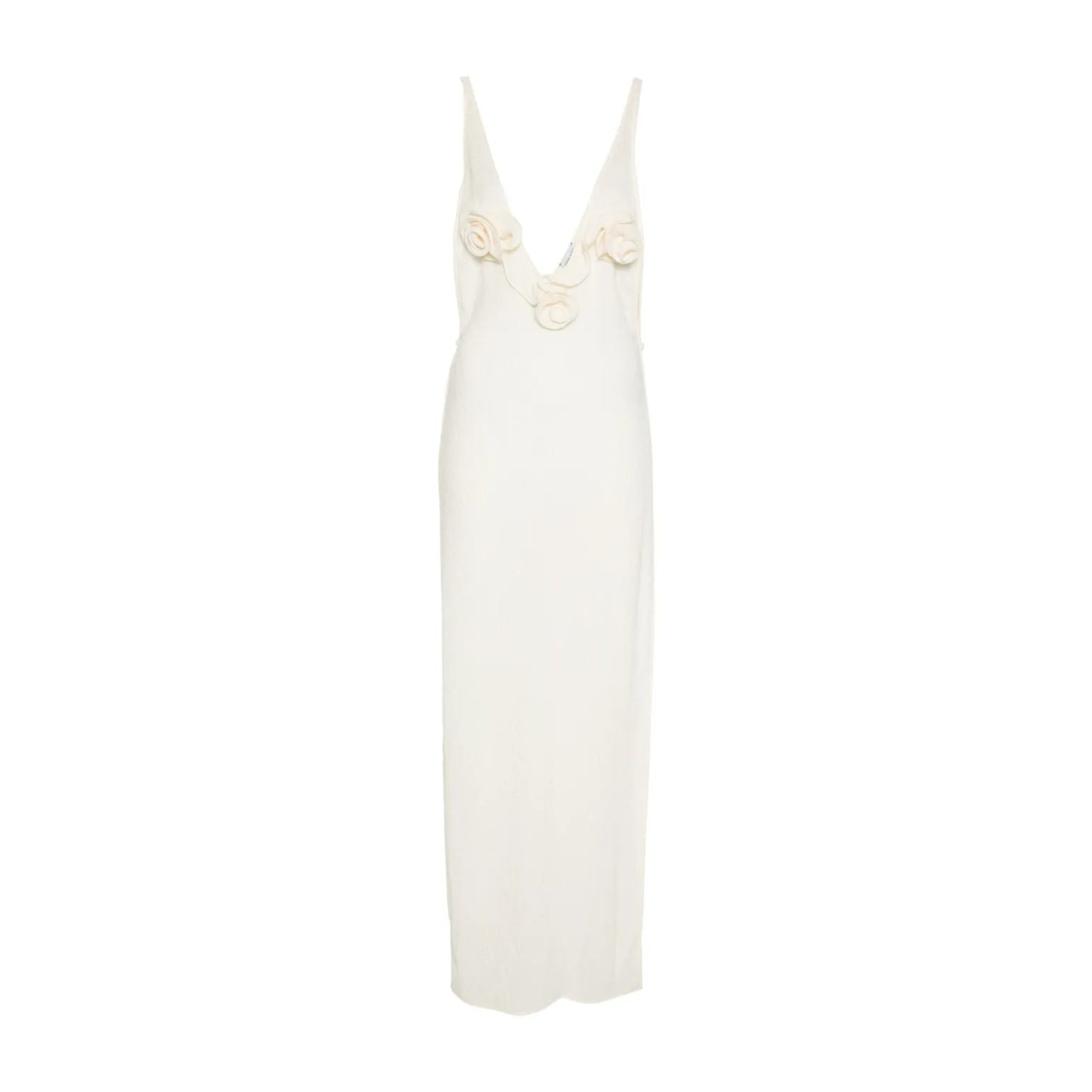 MAGDA BUTRYM Womens Dress Strappy Deep V-Neck Drape Gown Cream Size 36 RRP 1265