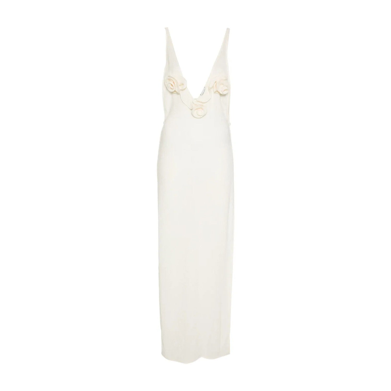 MAGDA BUTRYM Womens Dress Strappy Deep V-Neck Drape Gown Cream Size 36 RRP 1265