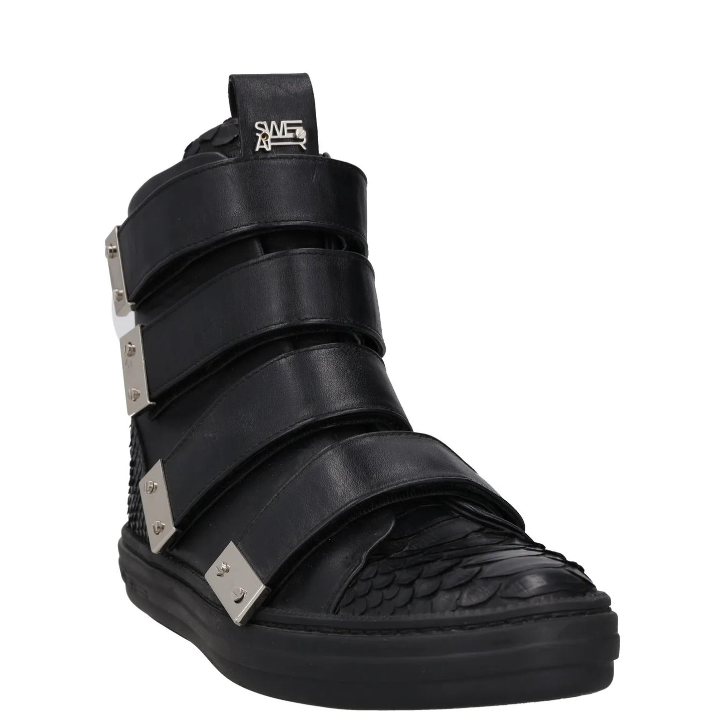 SWEAR Mens Trainers Black Leather High Top Strappy Sneakers UK 6 RRP 250 — View 2