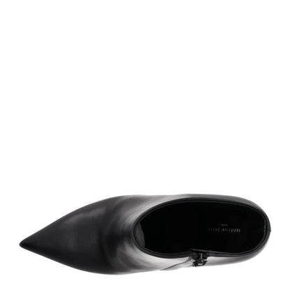 BALENCIAGA Womens Pointed Toe Booties Zip Closure Black Leather UK 6 RRP 875 — View 7