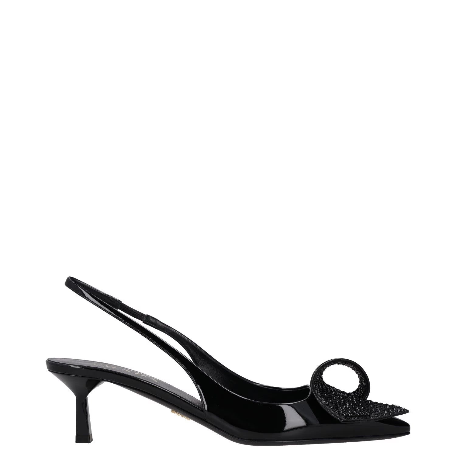 PRADA Womens Modellerie Torchon 55 Mid Heel Point Toe Pumps Black EU 39 RRP 1320