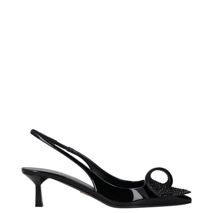 PRADA Womens Modellerie Torchon 55 Mid Heel Point Toe Pumps Black EU 39 RRP 1320