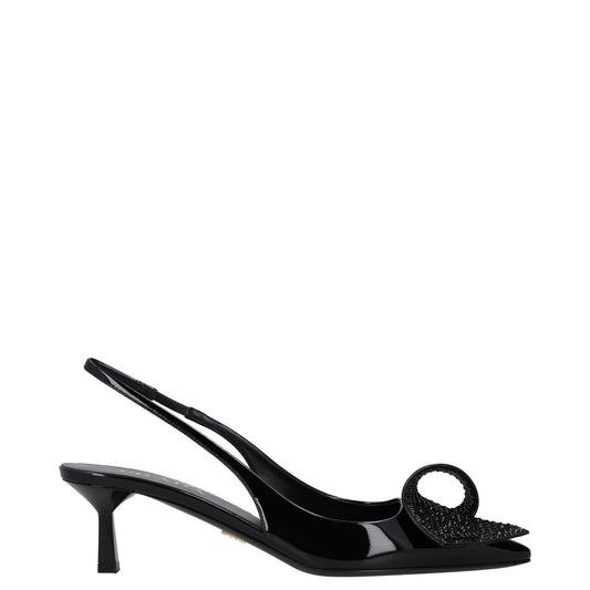 PRADA Womens Modellerie Torchon 55 Mid Heel Point Toe Pumps Black EU 39 RRP 1320
