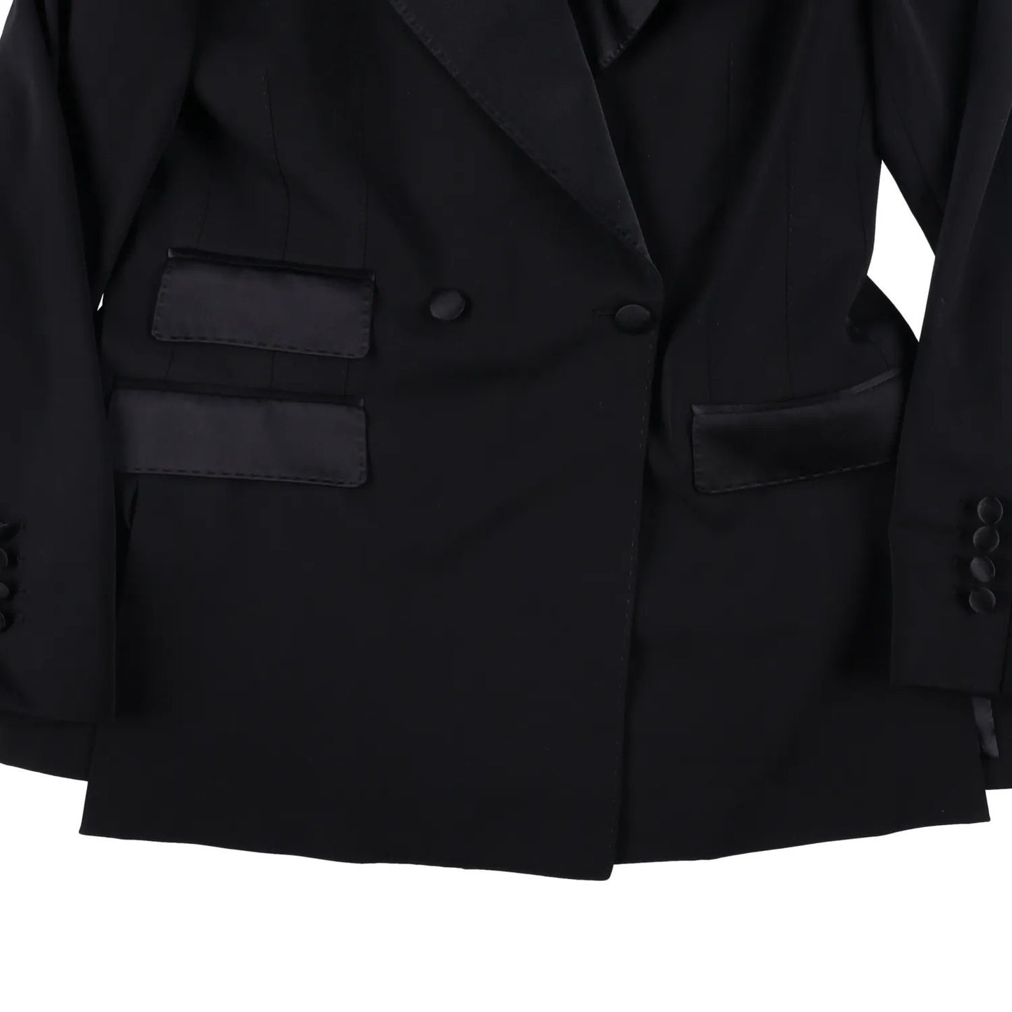 DOLCE & GABBANA Womens Jacket Blazer V-Neck Long Sleeve Black Size 40 RRP 3600 — View 3