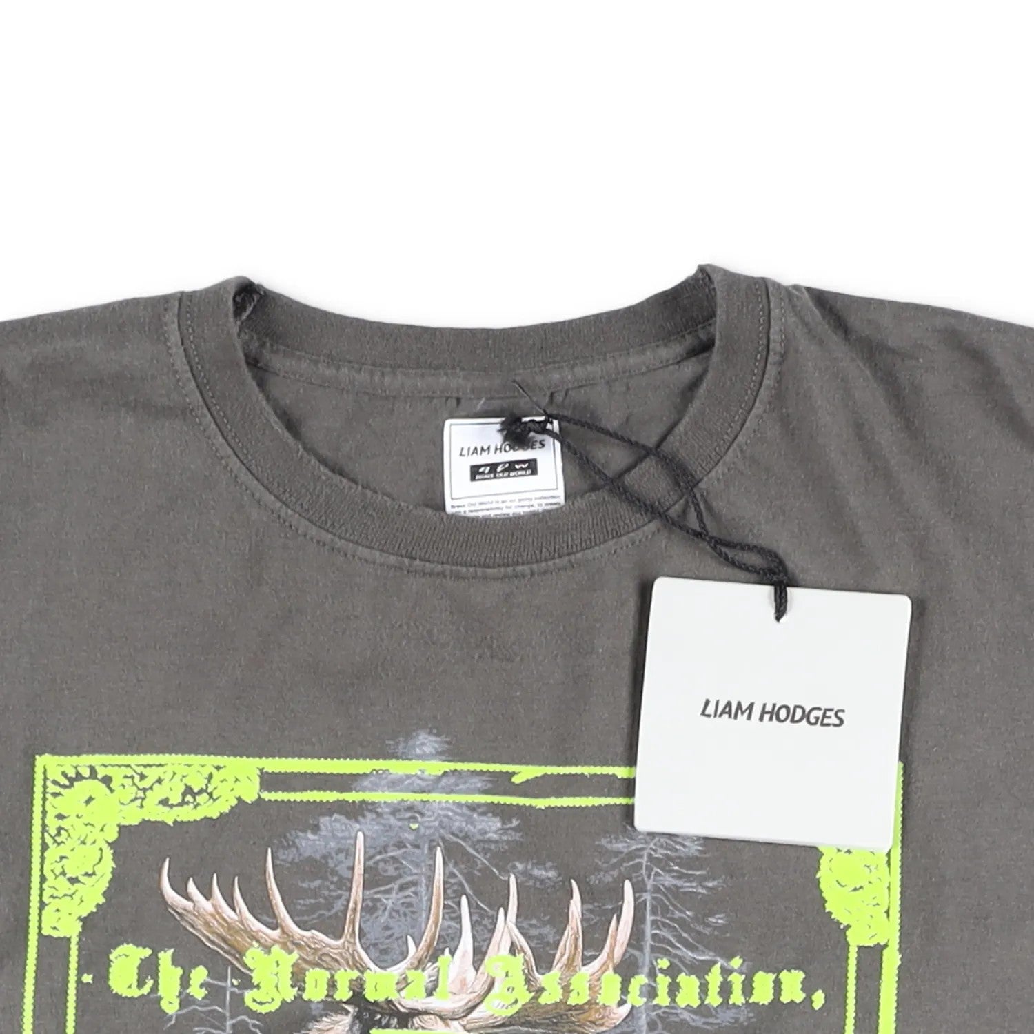 LIAM HODGES Mens T-Shirt Grey Crew Neck Short Sleeve Print Size L RRP 180 — View 6