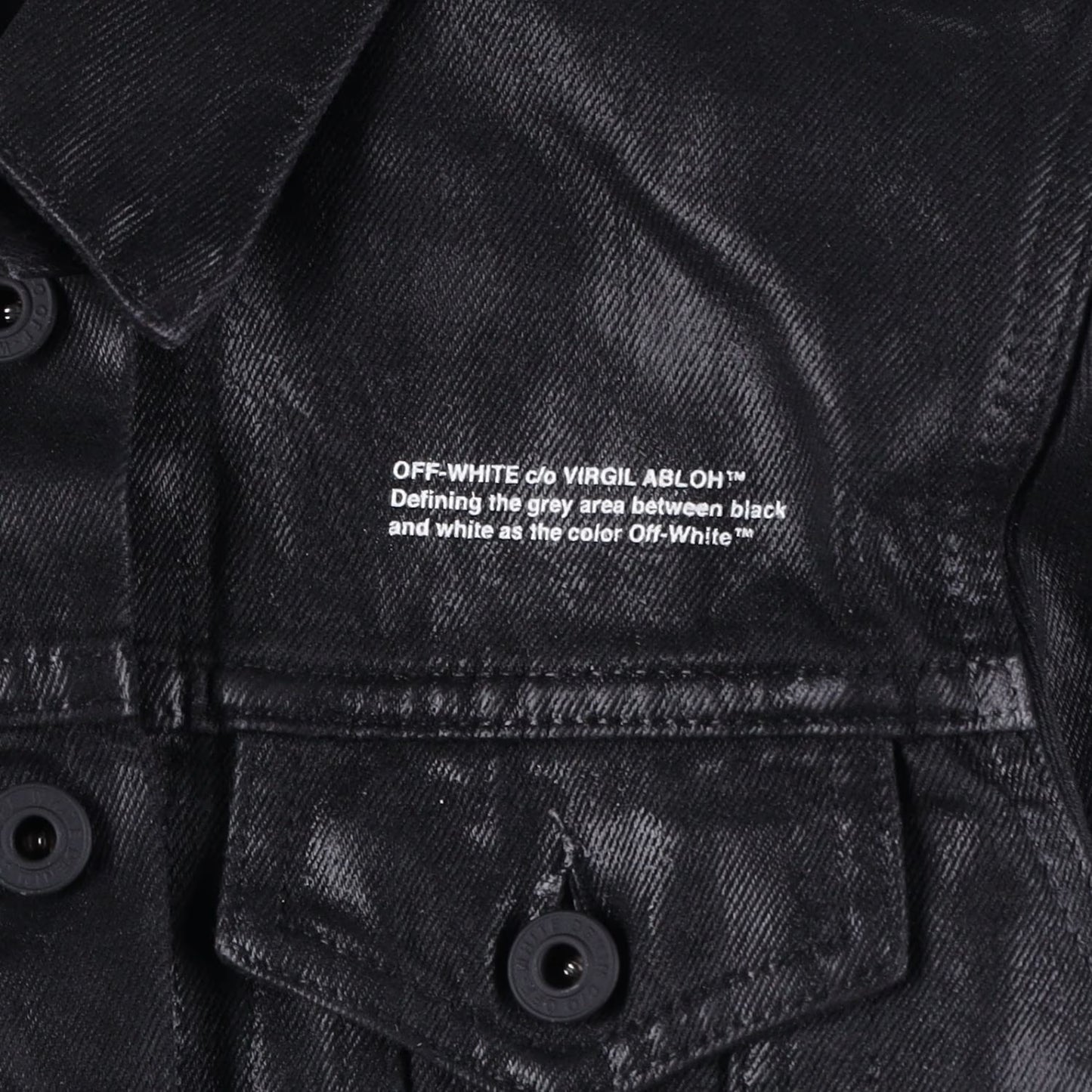 OFF-WHITE Womens Cropped Jacket Black Cotton Button Closure Size 38 RRP 850 — View 8