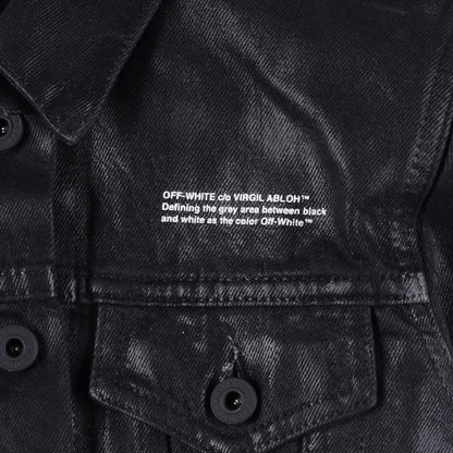 OFF-WHITE Womens Cropped Jacket Black Cotton Button Closure Size 38 RRP 850 — View 8
