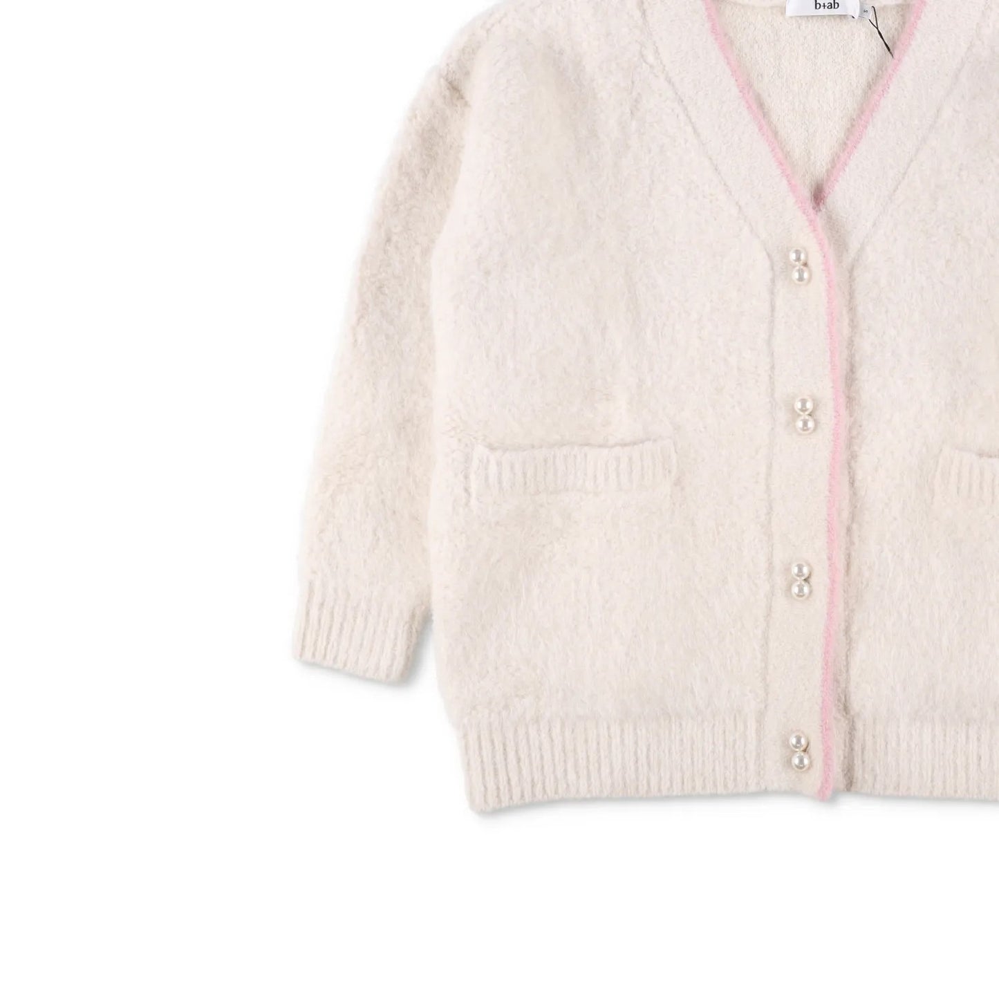 B + AB Womens Jumper Cardigan V-Neck Button Knit Pink Edge Size S RRP 350 — View 3