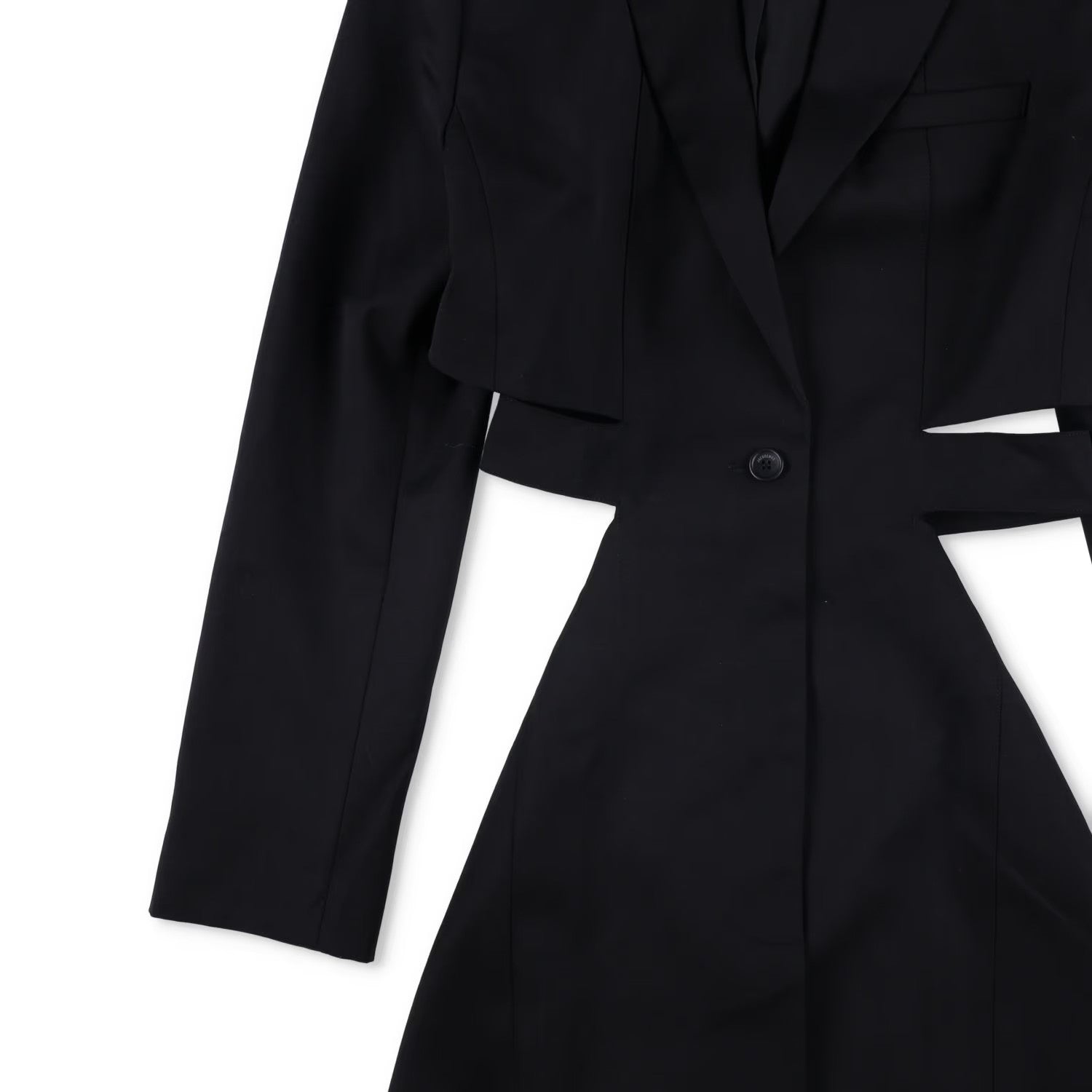 JACQUEMUS Womens La Robe Bari Long Sleeve Side C/O Mini Dress Black 40 RRP 830 — View 3