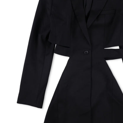 JACQUEMUS Womens La Robe Bari Long Sleeve Side C/O Mini Dress Black 40 RRP 830 — View 3