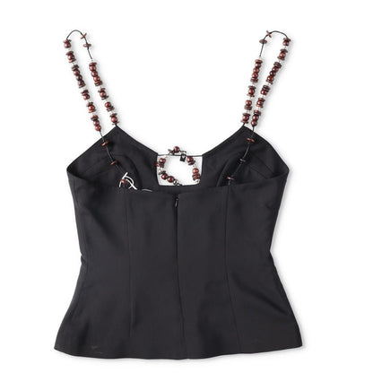16ARLINGTON Womens Solarte Strap Beads Cut Out Top Black Size 8 RRP 455 — View 8