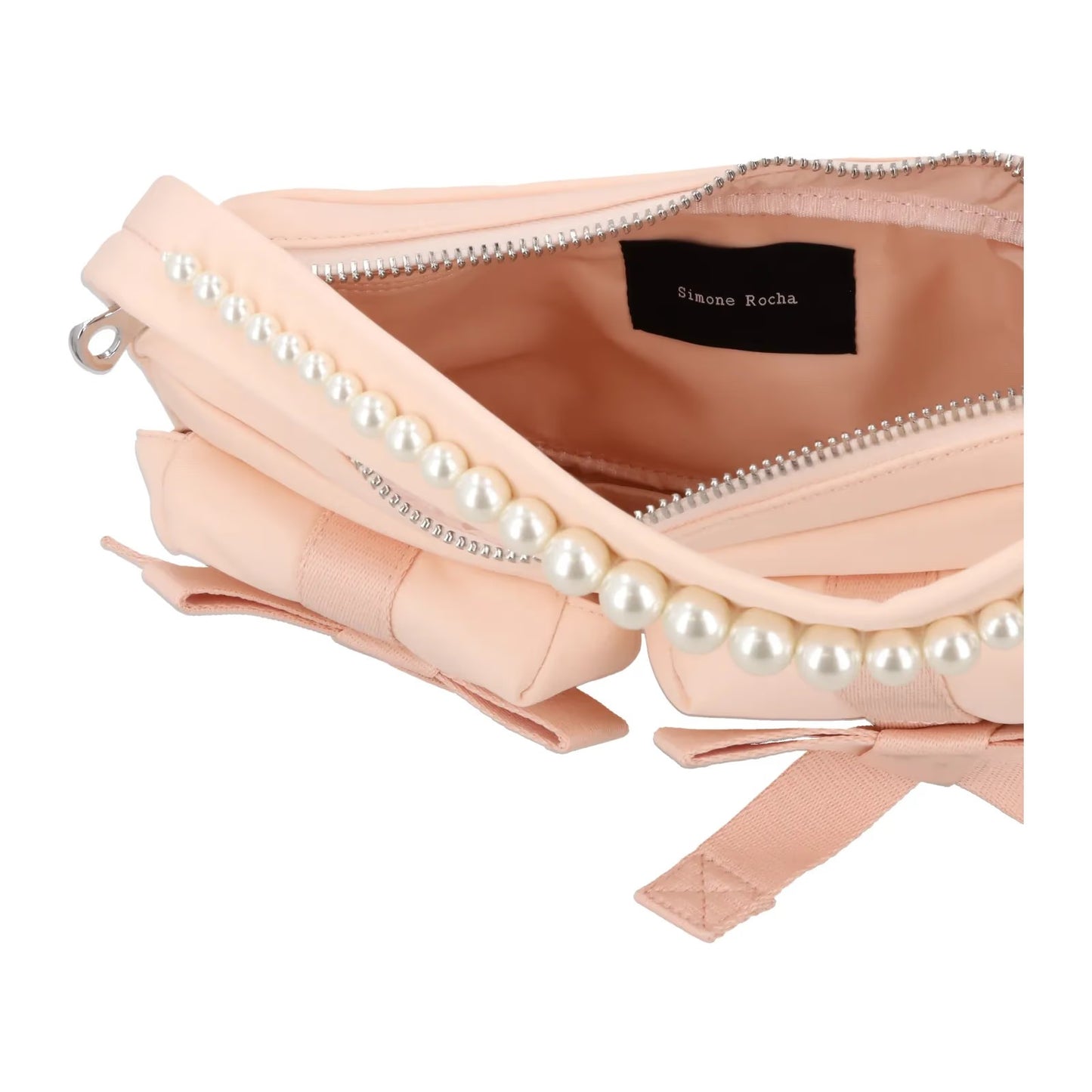 SIMONE ROCHA Womens Utility Bow Pocket Pochette Shoulder Bag Pink OS RRP 570 — View 4