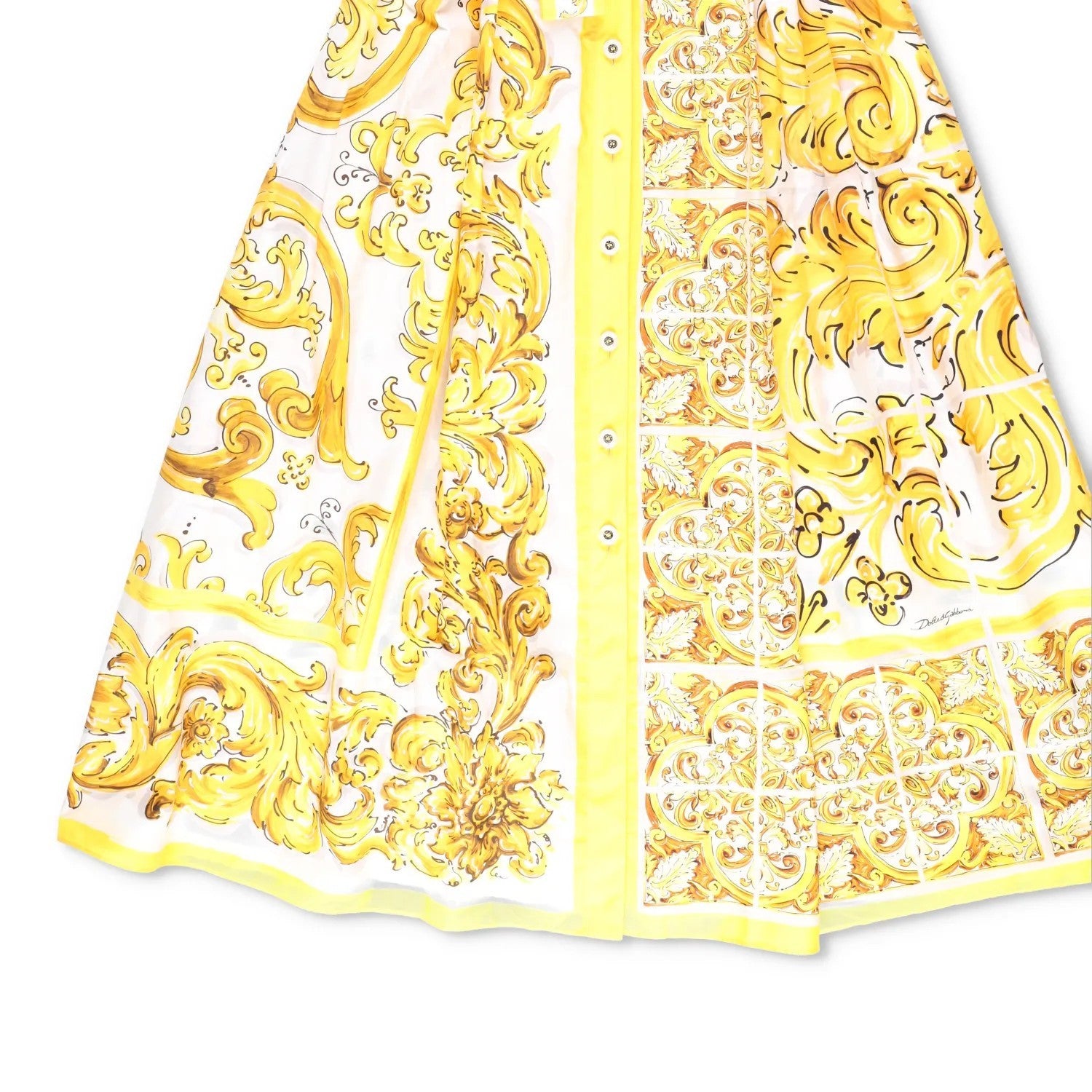 DOLCE & GABBANA Womens Dress Midi Short Sleeve Maiolica Yellow Size 40 RRP 2150 — View 5