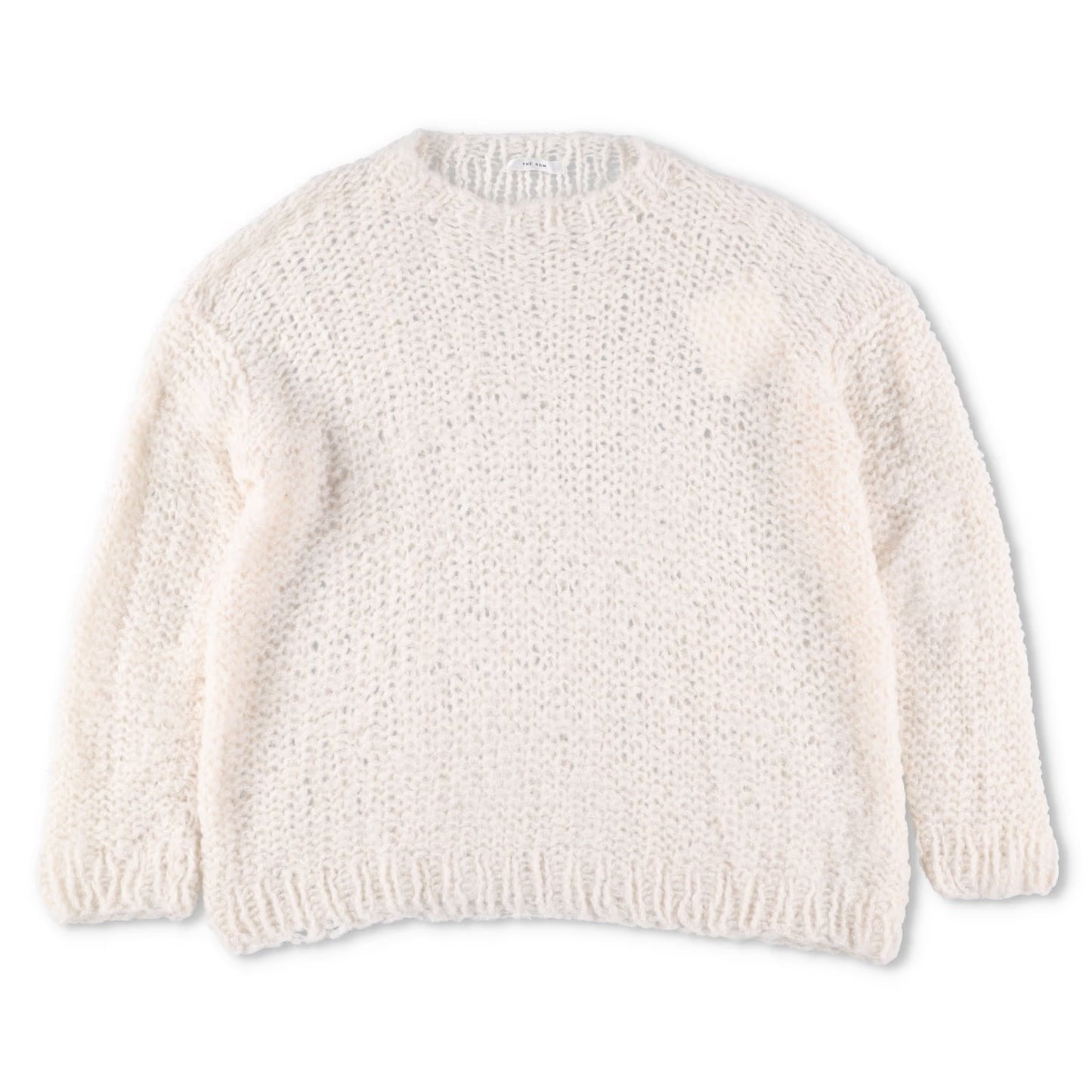 THE ROW Women Eryna Knit Sweater Crew Neck Long Sleeve Perforate White M RRP3040