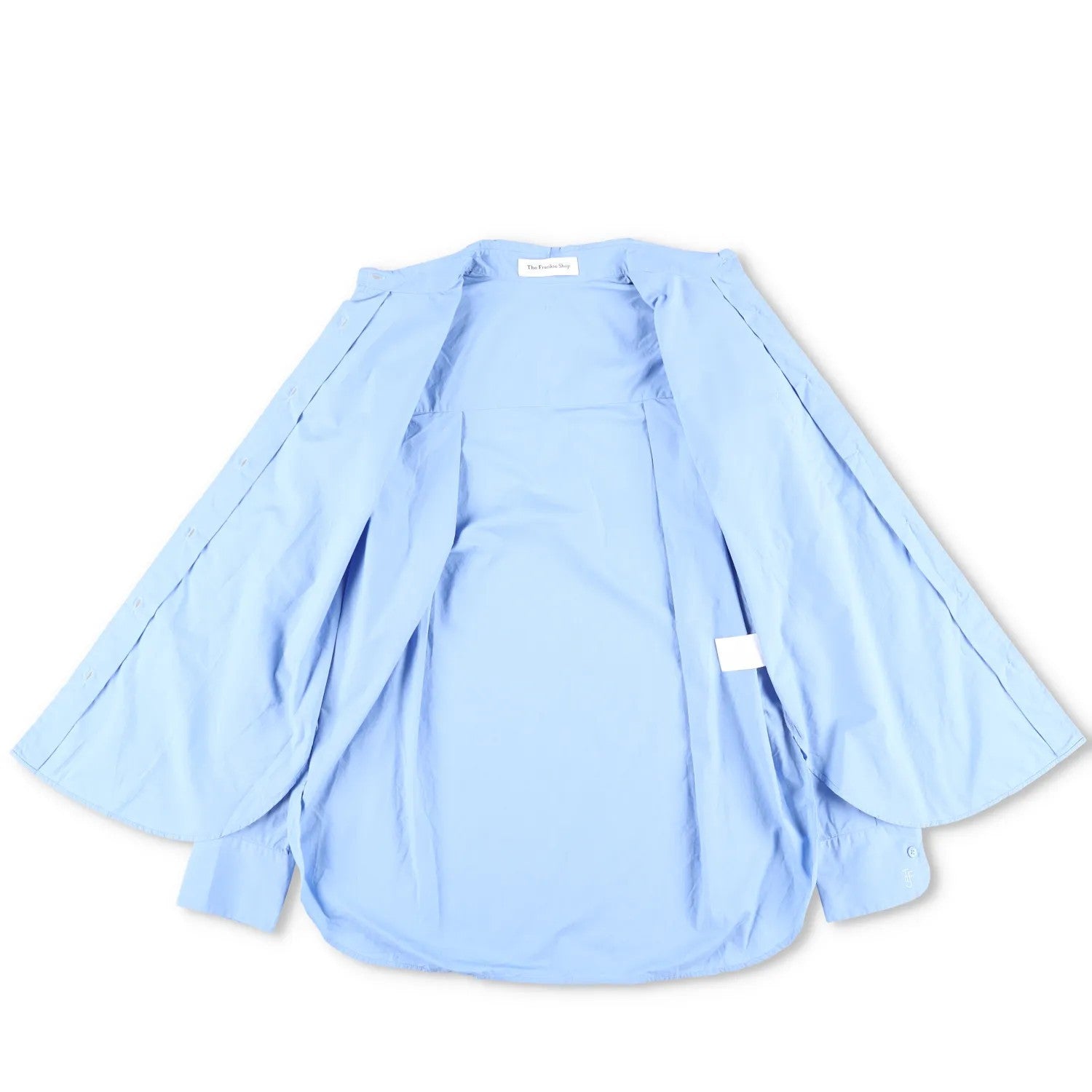 FRANKIE SHOP Women Lui Organic Cotton Button Up Long Sleeve Shirt Blue XS RRP130 — View 6