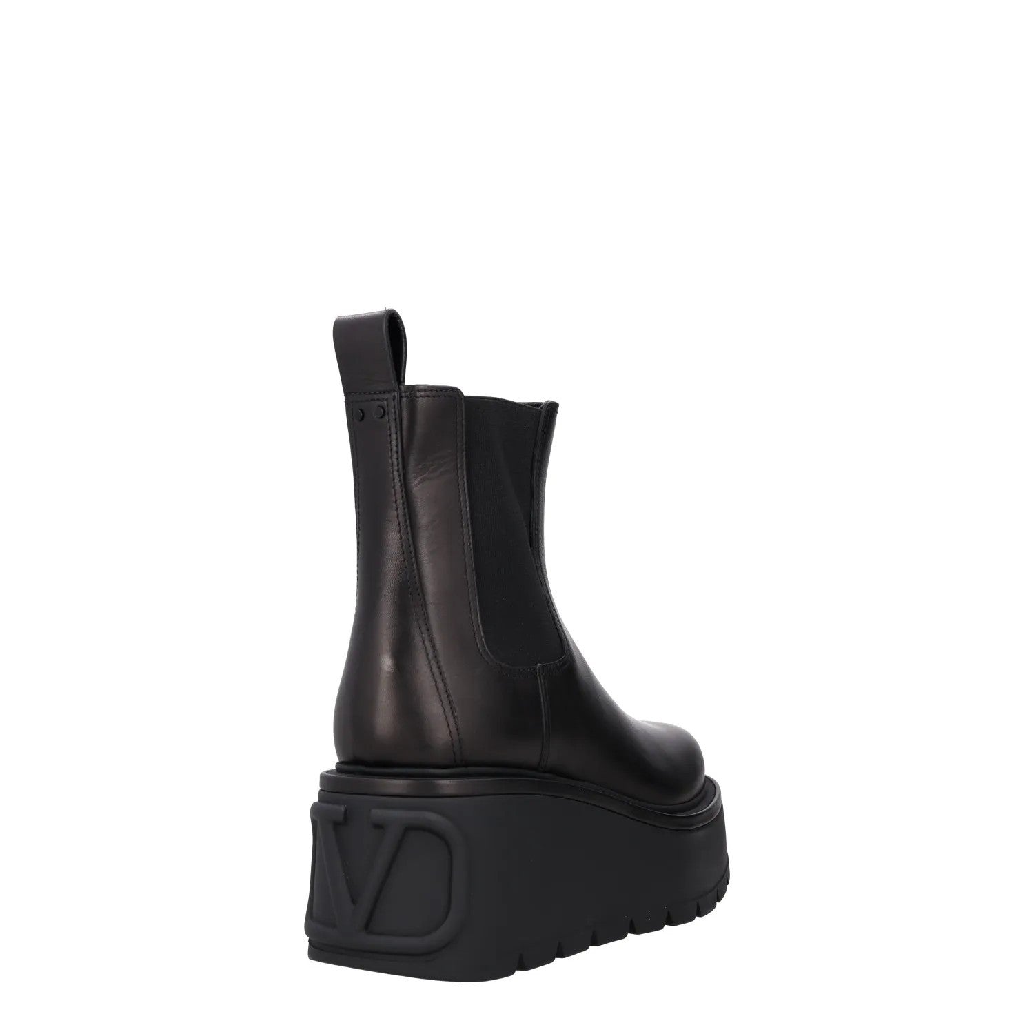 VALENTINO Womens Chealsea Boots Black Leather Chunky Platform Sole UK 5 RRP 1190 — View 6