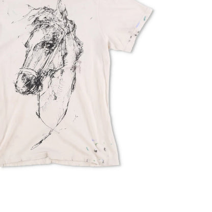 Raquel Allegra Mens T-Shirt Ivory Logo Animal Print Short Sleeve Crew 2 RRP 250 — View 4