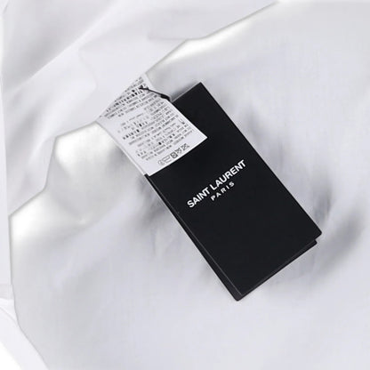 SAINT LAURENT Womens Top Shirt Long Sleeve Collared Button Up White 34 RRP 645 — View 11