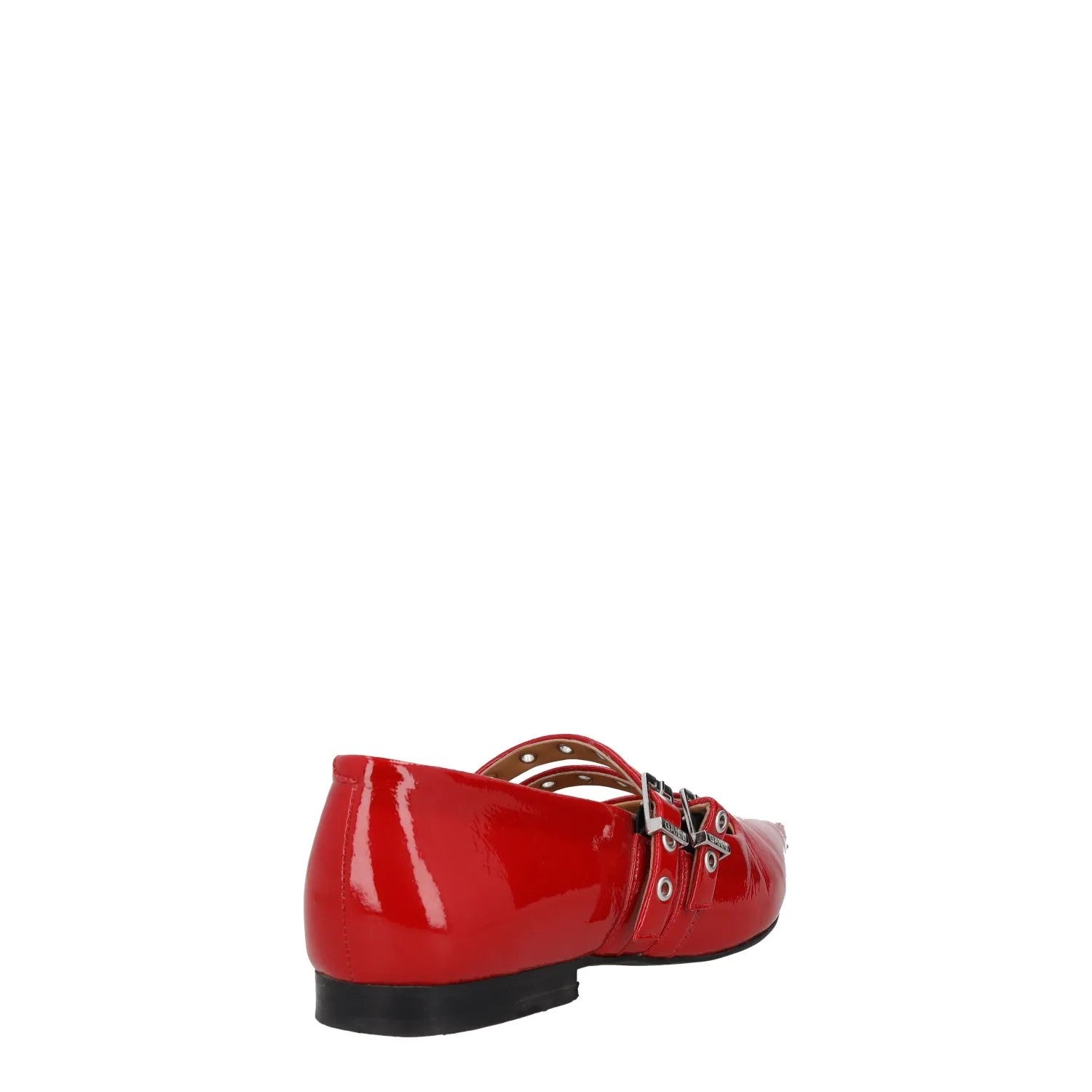 GANNI Womens Mary Janes Flat Red Leather Pointy Toe Double Strap UK 4 RRP 275 — View 6