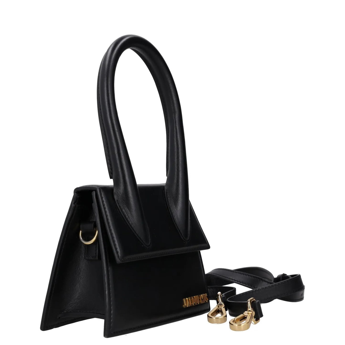 JACQUEMUS Womens Le Chiquito Moyen Leather Tote Bag Black Gold One Size RRP 680 — View 8