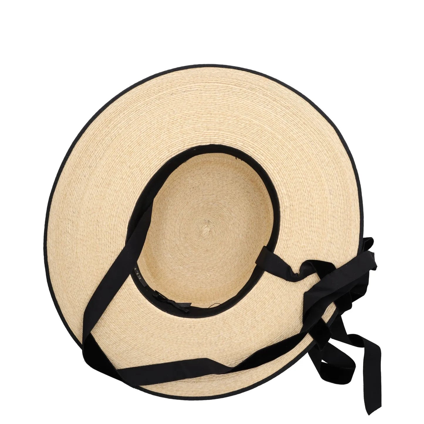 ELIURPI Womens Sun Hat Beige Straw Black Bow Accent And Trim Size M RRP 300 — View 9