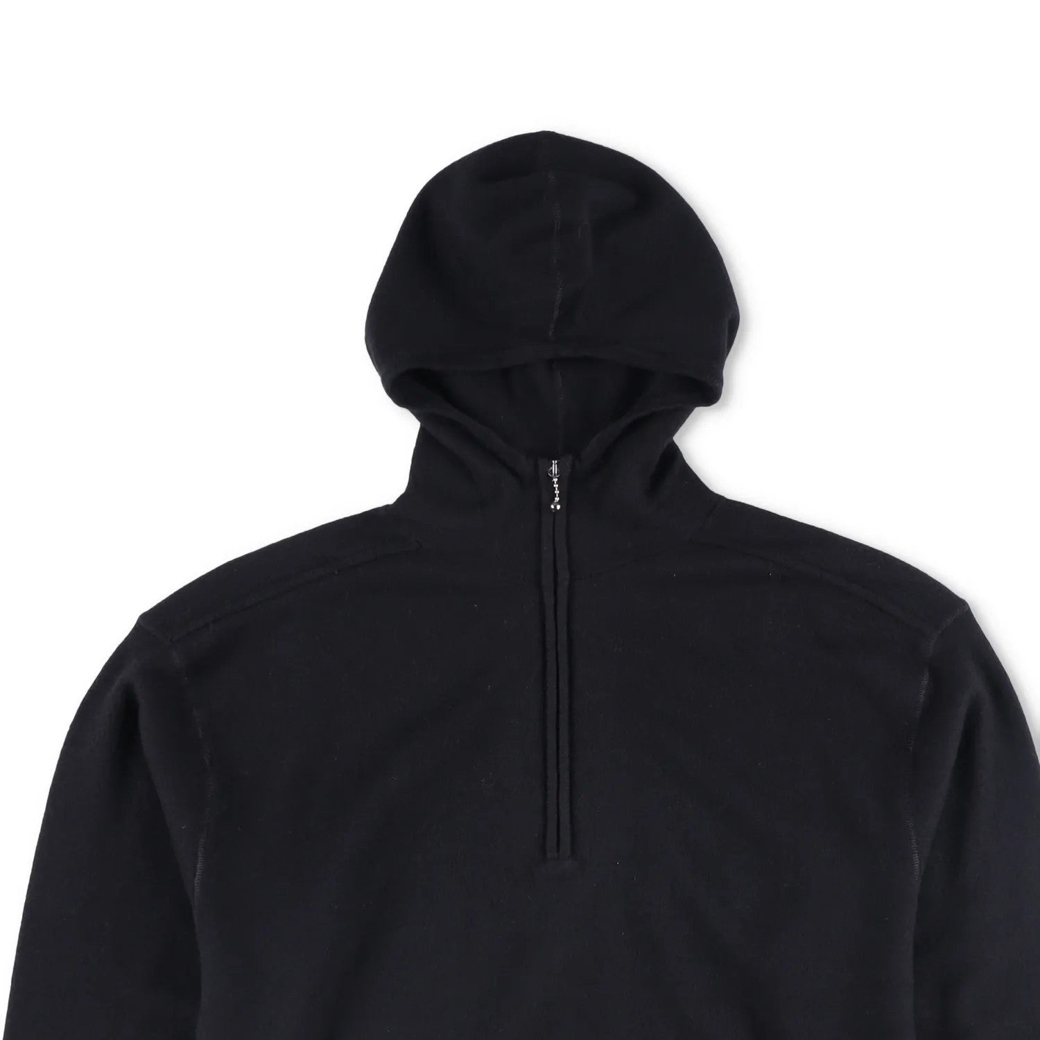 BURBERRY Mens Hoodie Quarter Zip Hooded Long Sleeve Black Wool Pullover M RRP990 — View 2