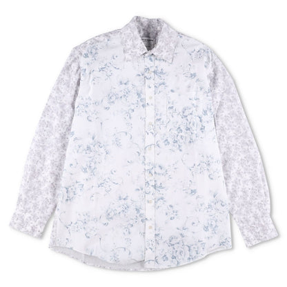 MARINE SERRE Mens Shirt Recycled Cotton White Floral Pattern Size S RRP 200
