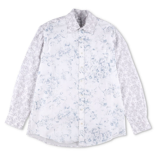 MARINE SERRE Mens Shirt Recycled Cotton White Floral Pattern Size S RRP 200