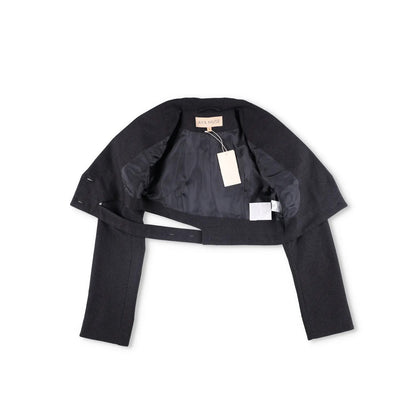 AYA MUSE Womens Black Cropped Blazer Jacket Button Accents Size S RRP 999 — View 6