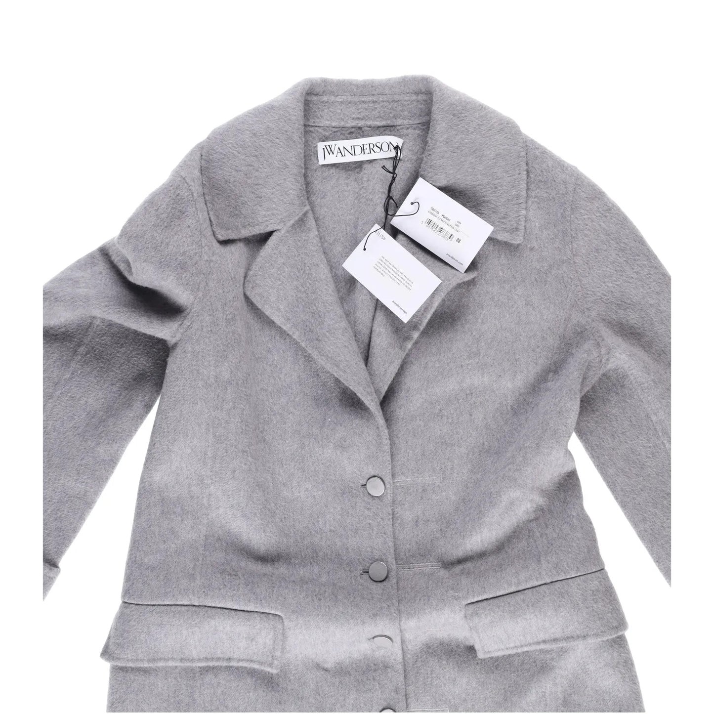 J.W.Anderson Mens Straight Fit Multi Button Grey Wool Blend Overcoat 8 RRP 1210 — View 8