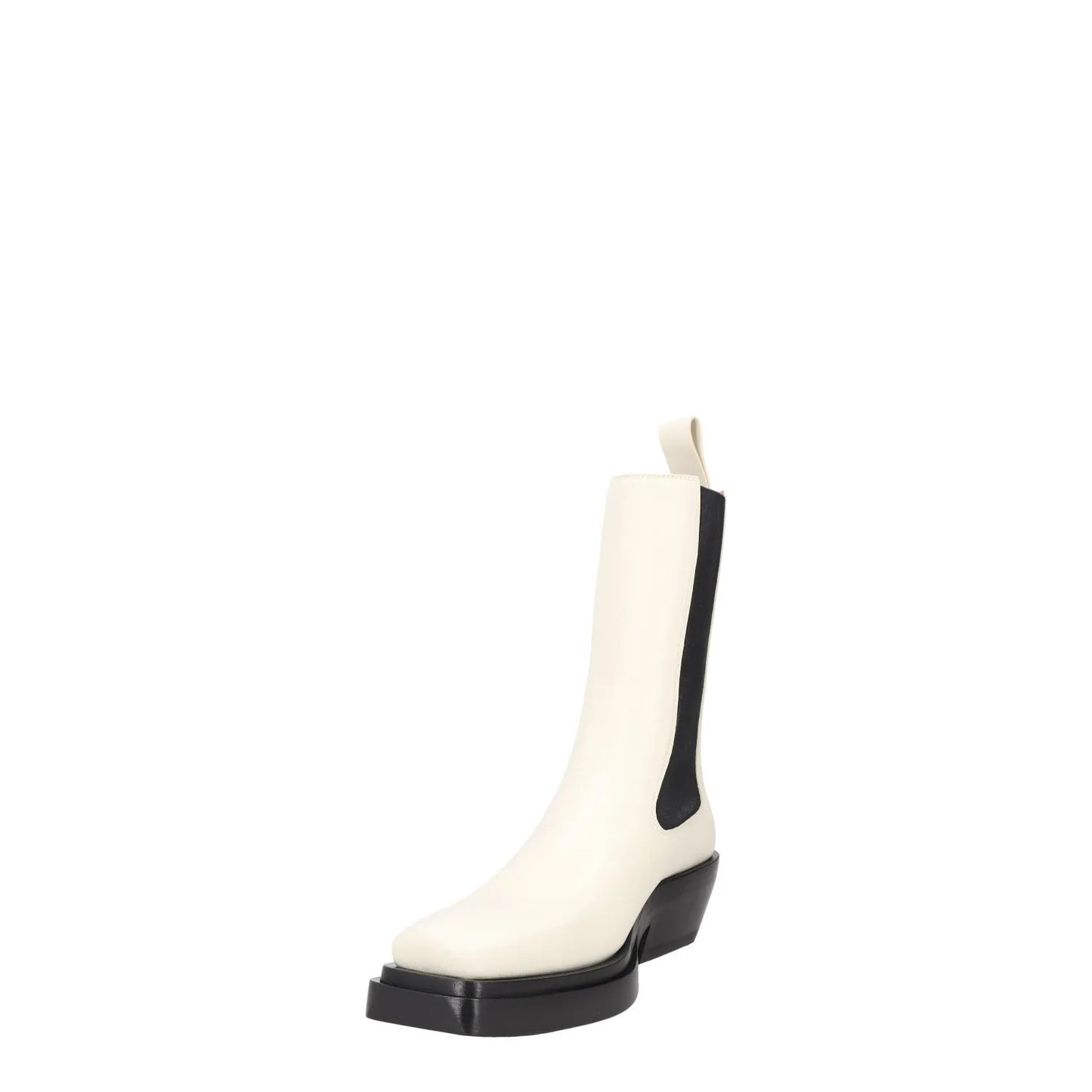BOTTEGA VENETA Womens High Boots White Black Leather Cuban Heel UK5.5 RRP 1080 — View 3