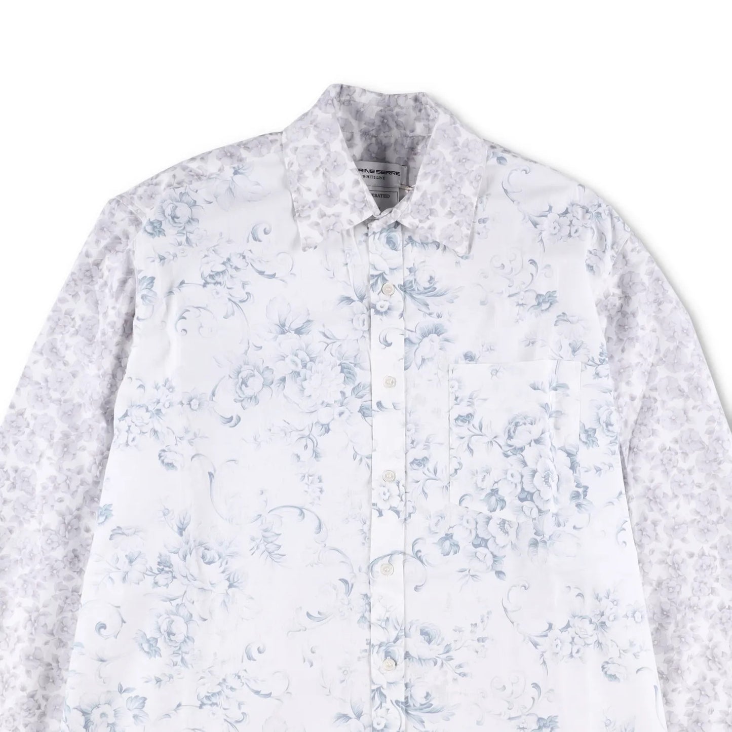 MARINE SERRE Mens Shirt Recycled Cotton White Floral Pattern Size S RRP 200 — View 2