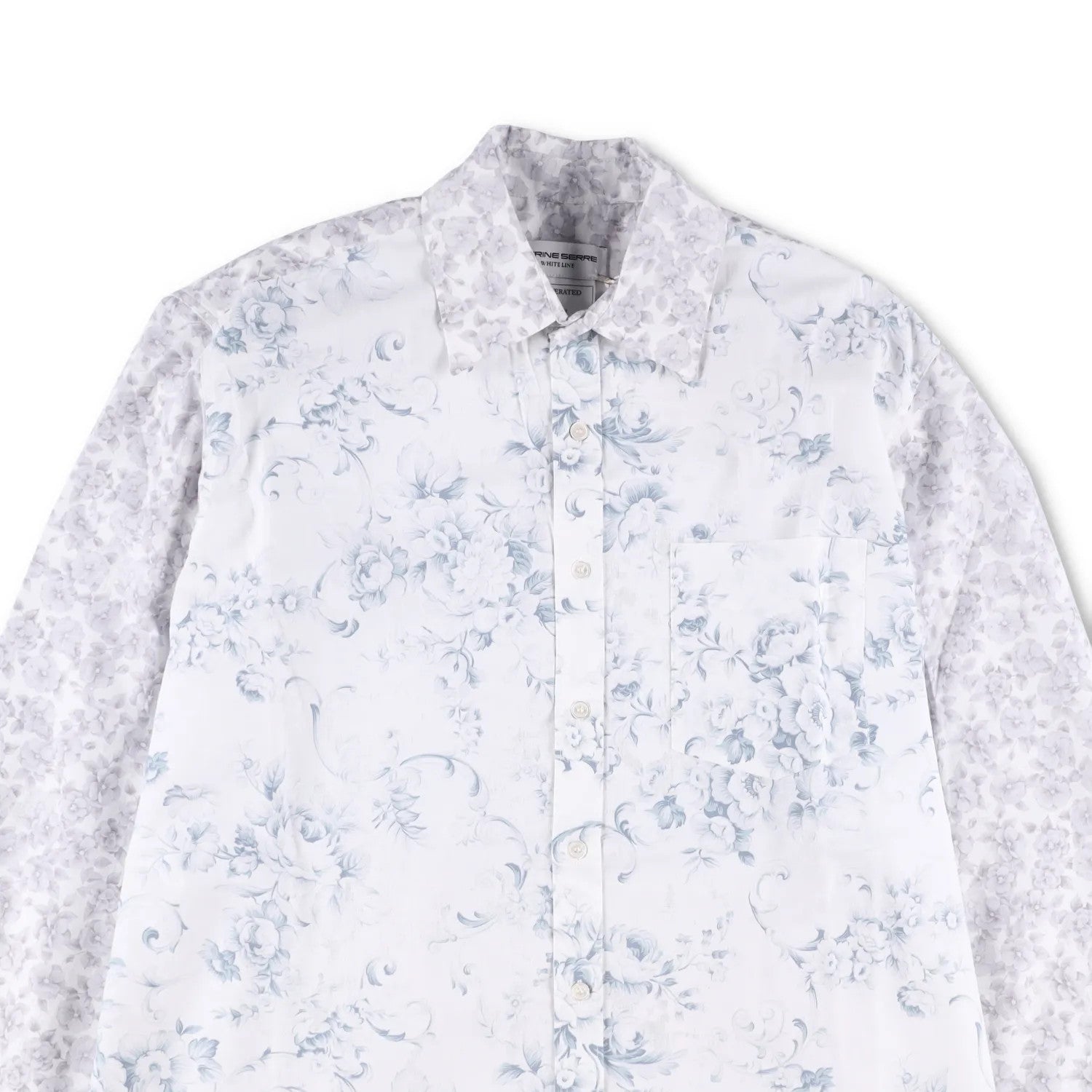 MARINE SERRE Mens Shirt Recycled Cotton White Floral Pattern Size S RRP 200 — View 2